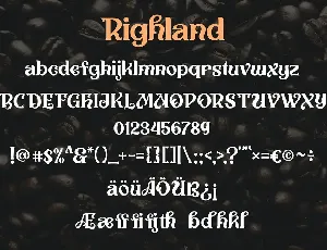 Righlan | Carefully Handcrafted Vintage Display font