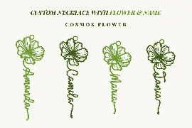 Amanda Birth Flower - An Ornament Script Font