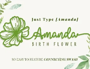 Amanda Birth Flower - An Ornament Script Font