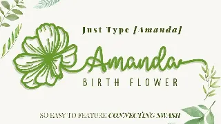 Amanda Birth Flower - An Ornament Script Font