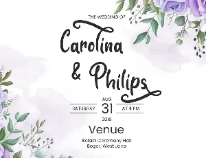 Purple Rosallia - Wedding Font