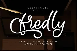 Fredly - Modern Line script font