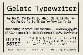 Gelato Typewriter Minimal Vintage Stamp Font