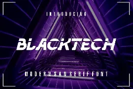 Blacktech modern sans serif font