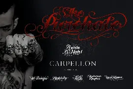 Carpellon Tattoo Script with Ornament font