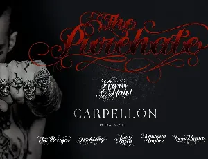 Carpellon Tattoo Script with Ornament font