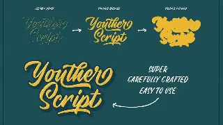 Youther Brush - Layered Font Duo