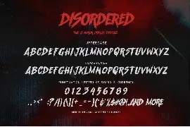 Disordered - Horror Display Brush font