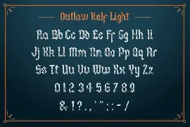 Outlaw Half-Light Type Face font