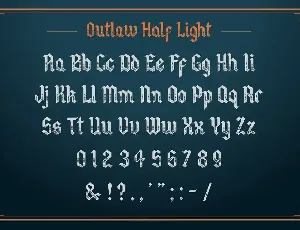 Outlaw Half-Light Type Face font