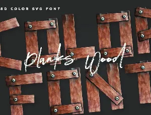 Wooden Planks - 3D Color SVG Font