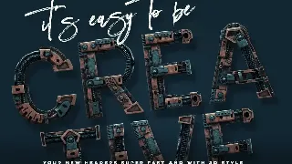 Steampunk - 3D Color SVG Font