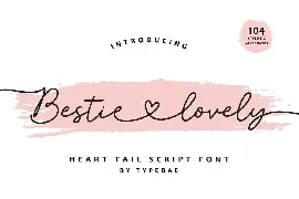 Bestie Lovely - Heart Swash Script Font