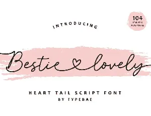 Bestie Lovely - Heart Swash Script Font