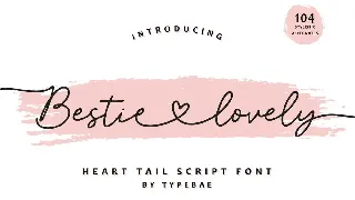 Bestie Lovely - Heart Swash Script Font