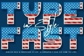 USA Flag - 3D Color SVG Font