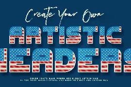 USA Flag - 3D Color SVG Font