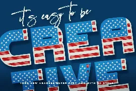 USA Flag - 3D Color SVG Font