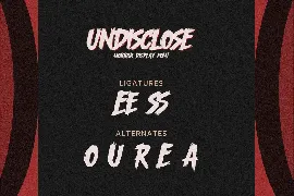 UNDISCLOSE - Horror Display Font