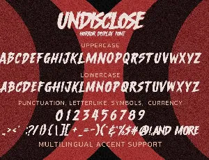 UNDISCLOSE - Horror Display Font