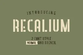 Recalium Stencil Sans Serif font