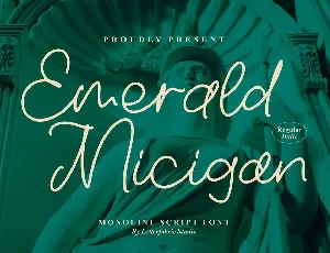 Emerald Micigan Monoline Script Font