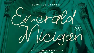 Emerald Micigan Monoline Script Font