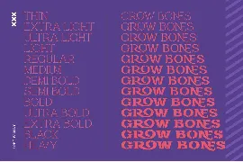 Grow Bones Family Stencil Font