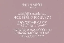 Sweet September script serif with clipart font