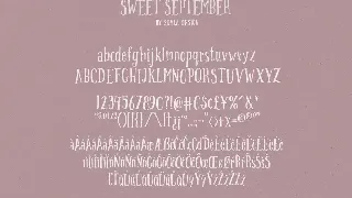 Sweet September script serif with clipart font