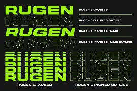 Rugen - All Caps Expanded font