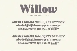 Willow. Typeface Bold Serif font