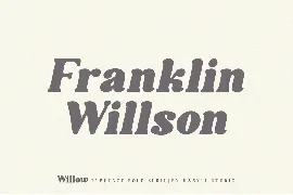 Willow. Typeface Bold Serif font