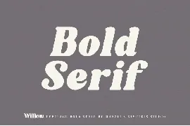 Willow. Typeface Bold Serif font