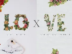 Bouqet Flower & Watercolor font