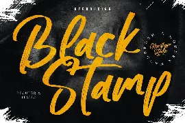 Black Stamp Hand Brush Font