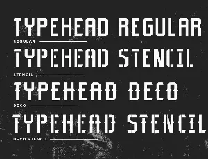 Typehead Typeface|Industrial Stencil Font