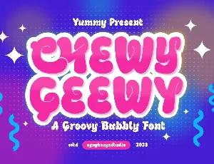 Chewy Geewy - A Groovy Bubbly Typeface font