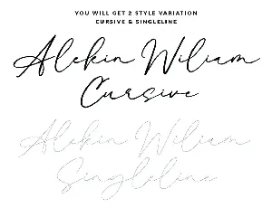 Alekin Wiliam - Signature font & Singleline