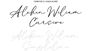 Alekin Wiliam - Signature font & Singleline