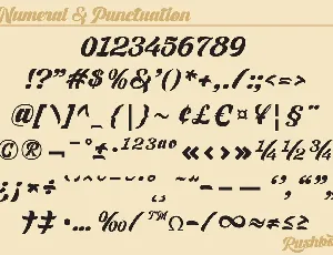 Rushbold font