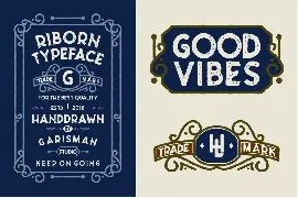 Riborn | Retro Rough Font