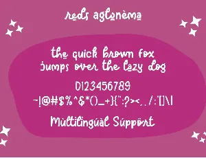 Reds Aglonema font