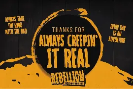 REBELLION - Unique Rough Brush Font