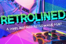 Retrolined Synthwave 80s Retro Font