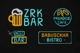 Neomarket - Retro Neon Sign Font