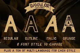 BAVALOR - ALL CAPS FONT FAMILY WITH EXTRAS