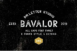 BAVALOR - ALL CAPS FONT FAMILY WITH EXTRAS