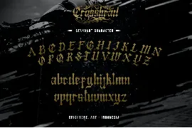 Crosshead - Blackletter type font