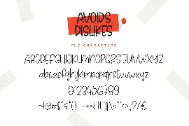 Avoids Dislikes - 3 Handwritten Font